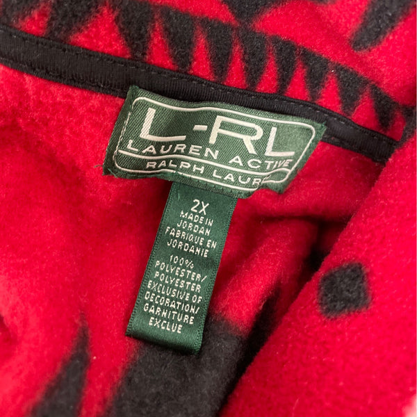 Lauren Ralph Lauren Womens 2X Aztec Print Fleece Jacket