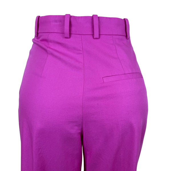 Cos Women’s Pink Cotton Pleated High-Waist Wide-Leg Trousers Size 2
