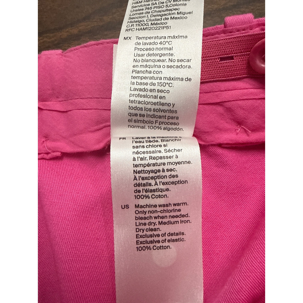 Cos Women’s Pink Cotton Pleated High-Waist Wide-Leg Trousers Size 2