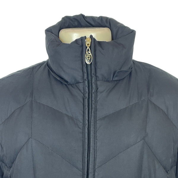 Guess Black Quilted Pattern High-neck collar Zip Up Closure Puffer Jacket Sz L