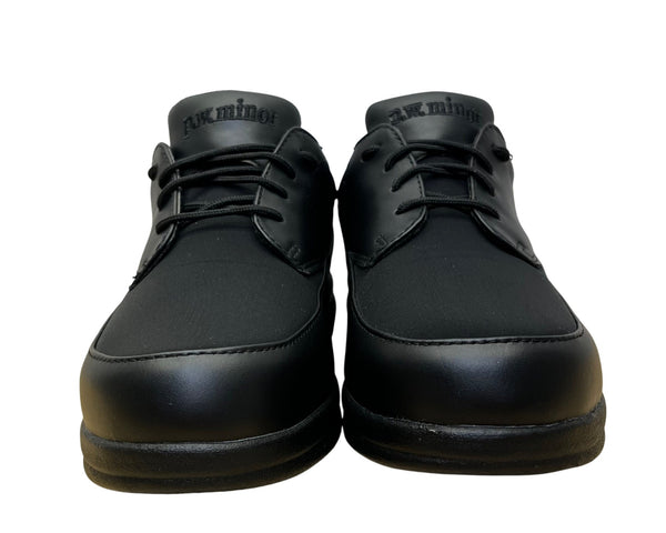 P.W. Minor Men’s Black Genuine Leather Pleasure Lace-Up Comfort Shoes Sz 7 - New