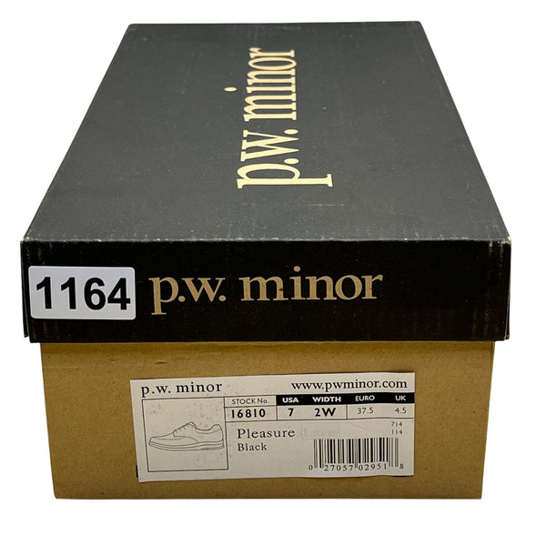 P.W. Minor Men’s Black Genuine Leather Pleasure Lace-Up Comfort Shoes Sz 7 - New