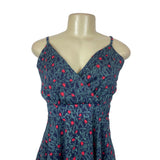 Floral Spaghetti Strap Dress With V-Neck & Fit-And-Flare Design For Women Sz L