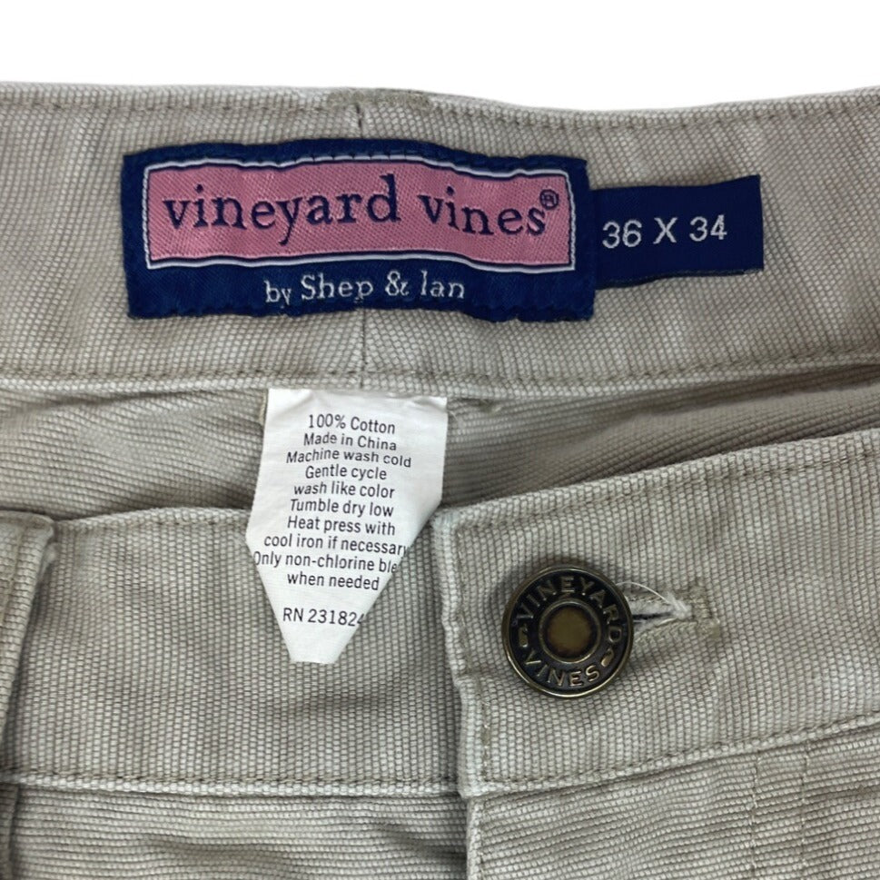 Vineyard Vines Men's Gray Tan Straight Leg Pants Sz 36 X 34
