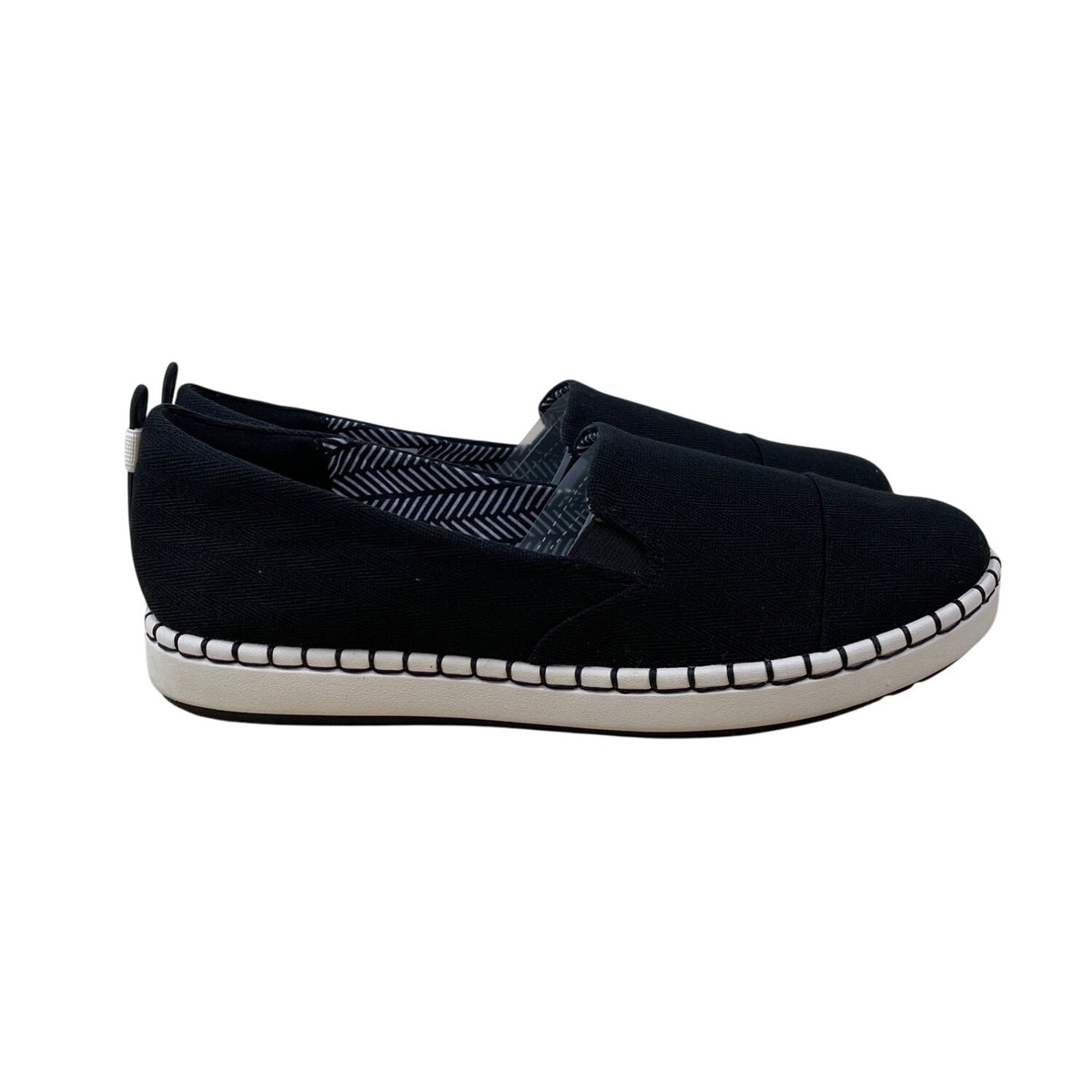 Clarks Collection Womens Cushion Soft Black Cloudsteppers Slip-On Shoes Size 8W