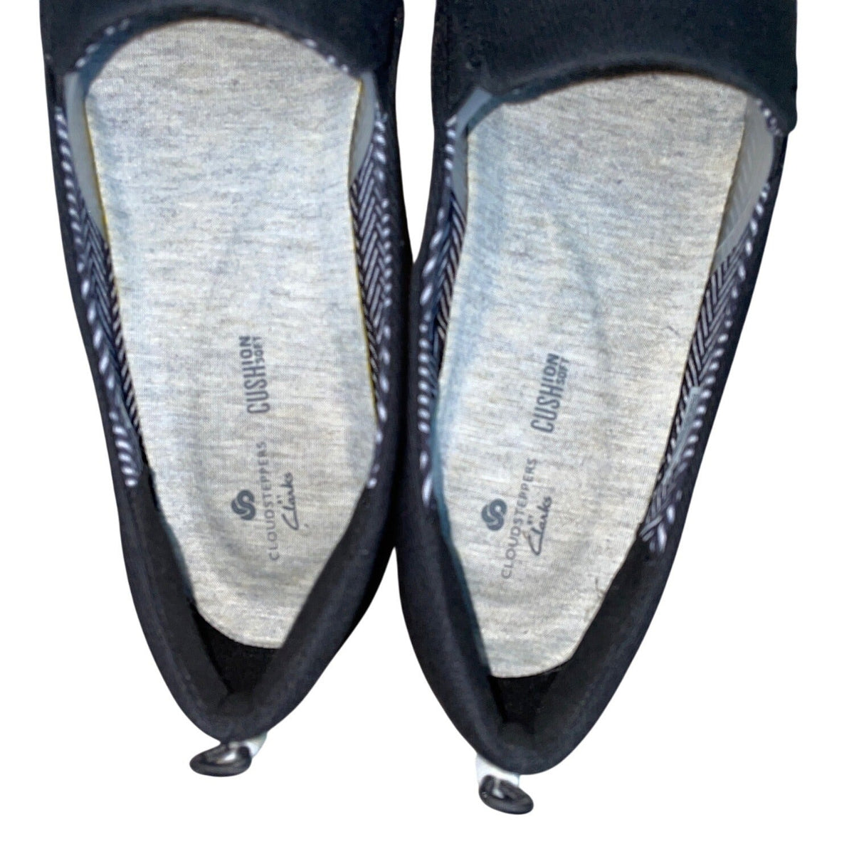 Clarks Collection Womens Cushion Soft Black Cloudsteppers Slip-On Shoes Size 8W