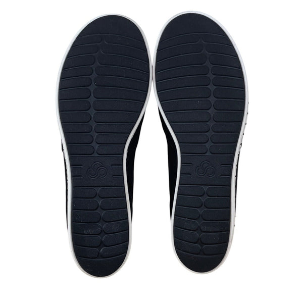 Clarks Collection Womens Cushion Soft Black Cloudsteppers Slip-On Shoes Size 8W