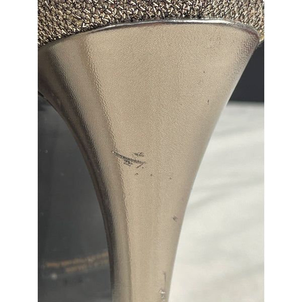 Guess Women's Gold Glitter Multi Fabric Peep Toe Pumps Sz 10M - Original Box