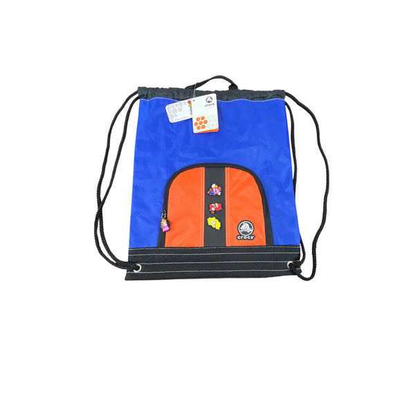 Crocs Blue & Orange With Super Mario Jibbitz Charms Carry Sack  Backpack - New