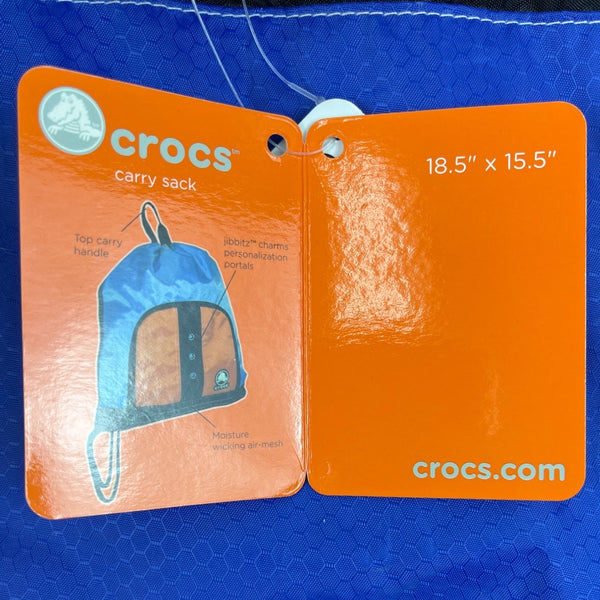 Crocs Blue & Orange With Super Mario Jibbitz Charms Carry Sack  Backpack - New