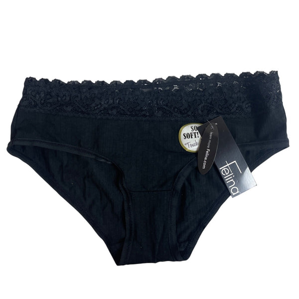 Felina Womens Black Lace Trim Panties Size S- NEW