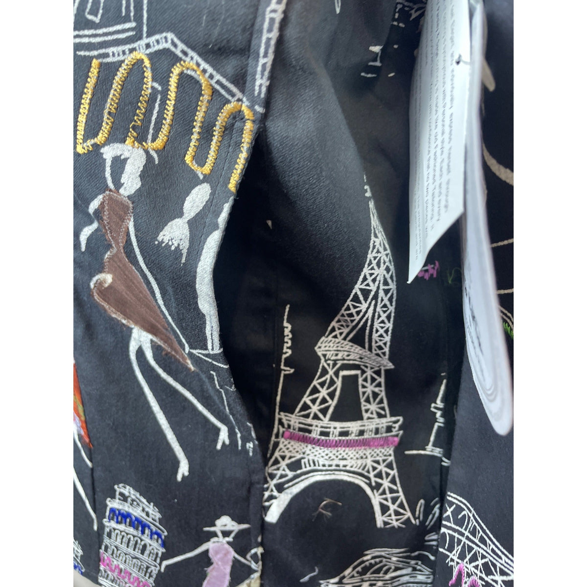 Parsley & Sage Womens Fashion Jacket With Colorful City Print Sz M