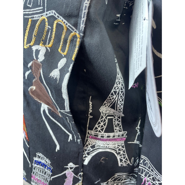 Parsley & Sage Womens Fashion Jacket With Colorful City Print Sz M
