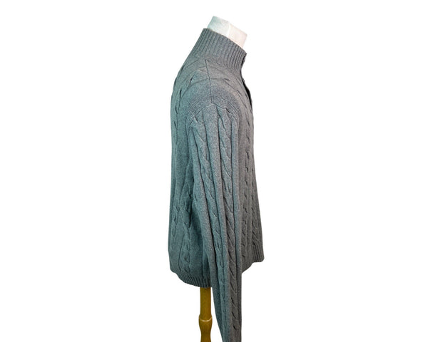 Polo Ralph Lauren Men's XL Cable Knit Gray Silk Cashmere Turtle Neck Sweater