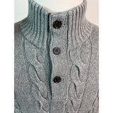Polo Ralph Lauren Men's XL Cable Knit Gray Silk Cashmere Turtle Neck Sweater
