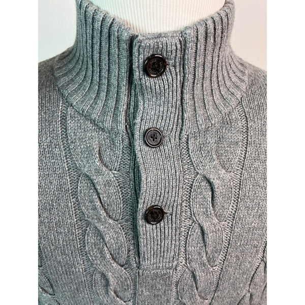 Polo Ralph Lauren Men's XL Cable Knit Gray Silk Cashmere Turtle Neck Sweater