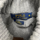 Polo Ralph Lauren Men's XL Cable Knit Gray Silk Cashmere Turtle Neck Sweater
