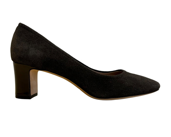 Donald J Pliner Jevi Women's Brown Expresso Kid Suede Block Heel Pumps Size 6.5M