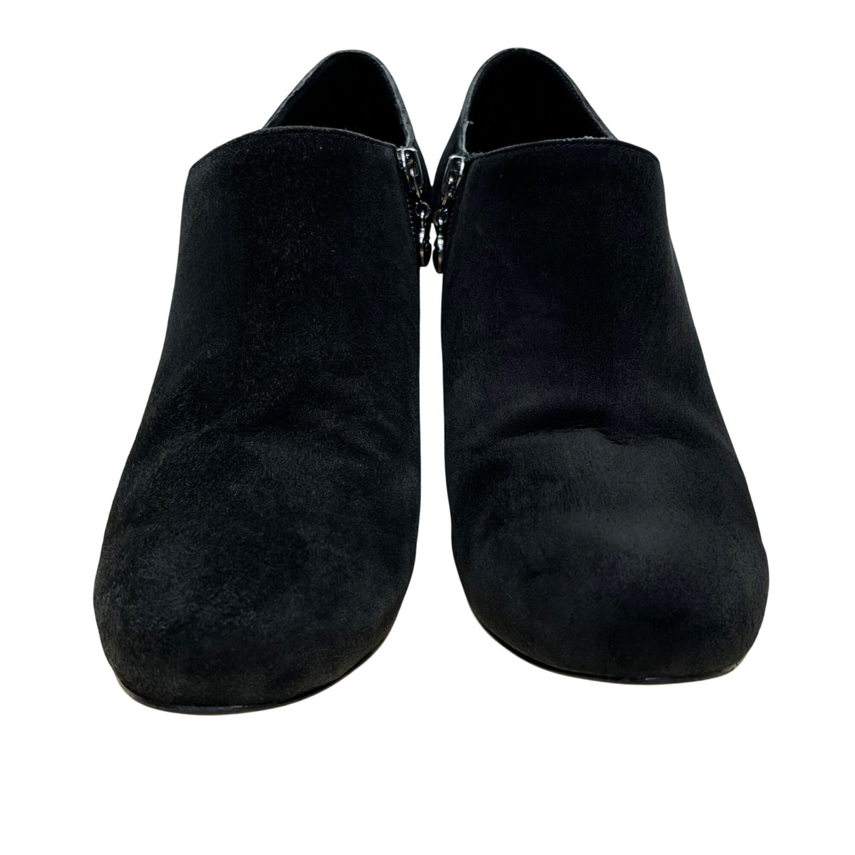 Tahari Sincere Women’s Black Suede Leather Slip-On Heeled Booties Size 9M