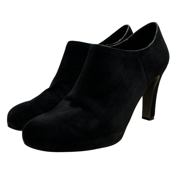Tahari Sincere Women’s Black Suede Leather Slip-On Heeled Booties Size 9M
