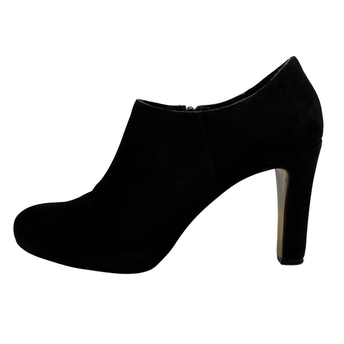 Tahari Sincere Women’s Black Suede Leather Slip-On Heeled Booties Size 9M