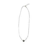 Silver Womens Adjustable Chain Necklace With Textured Spherical Pendant