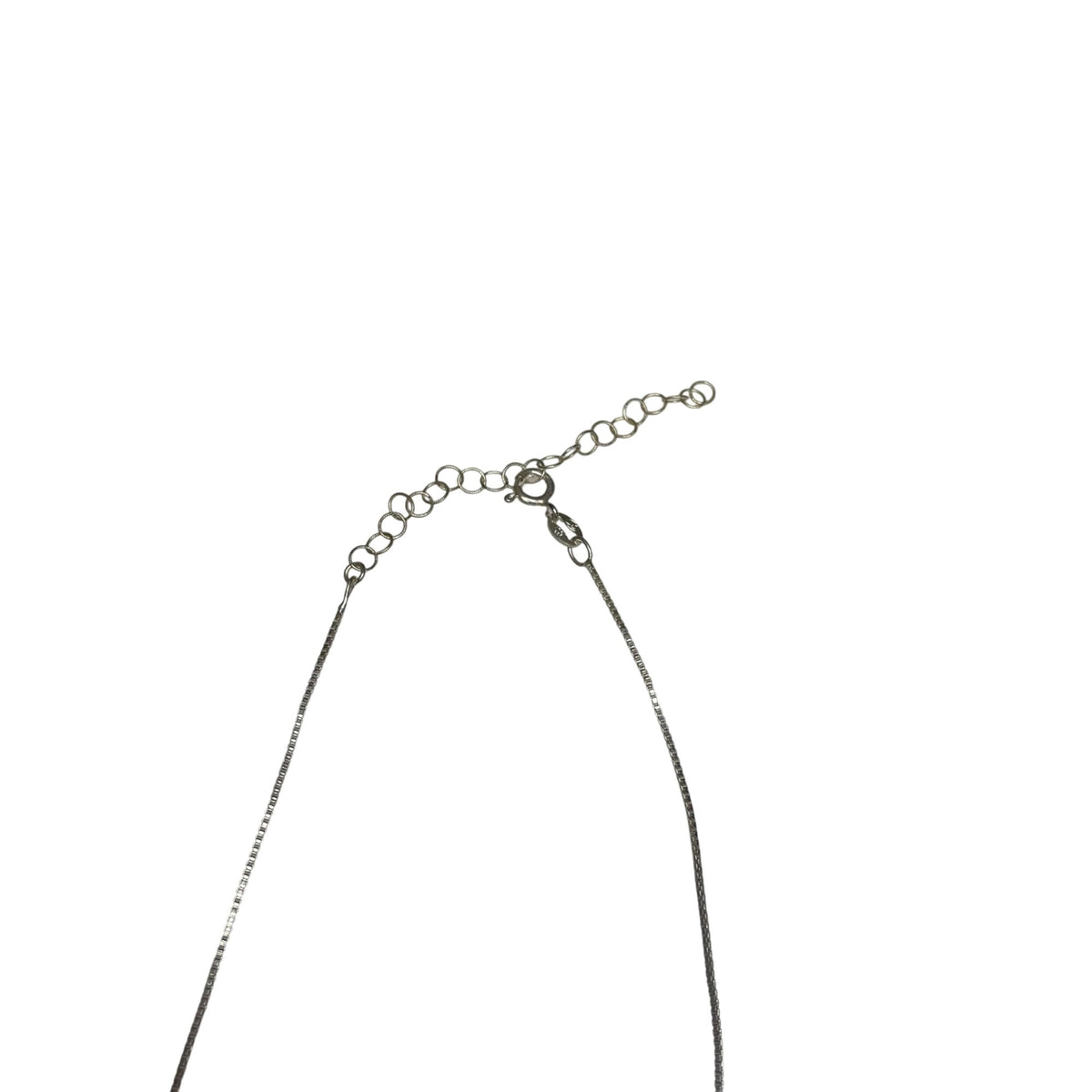 Silver Womens Adjustable Chain Necklace With Textured Spherical Pendant