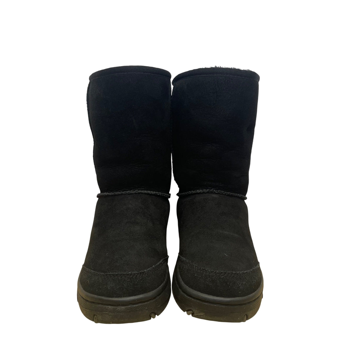 UGG Women’s Black Suede Sheepskin Lined Rubber Sole Ultimate Short Boots Size W7