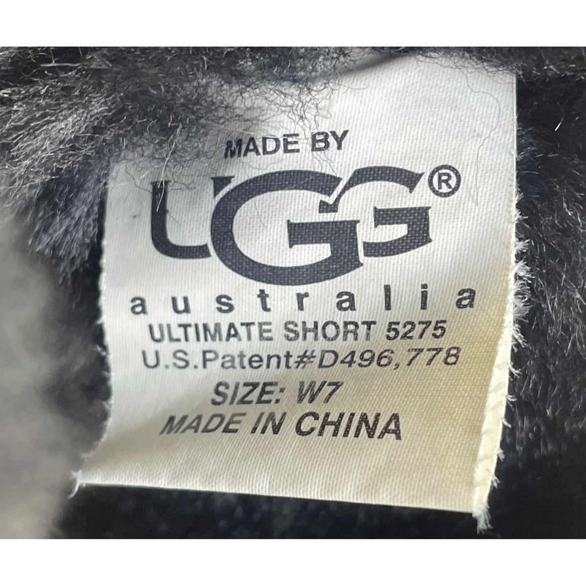 UGG Women’s Black Suede Sheepskin Lined Rubber Sole Ultimate Short Boots Size W7