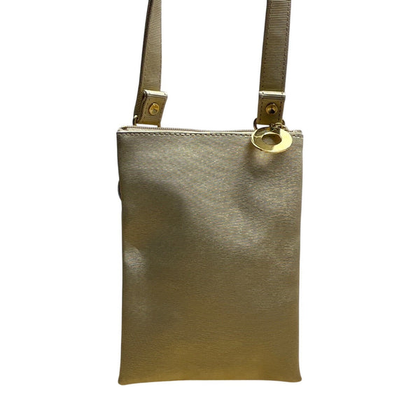 Nima Gold-Tone Leopard Accent & Adjustable Strap Crossbody Bag Size M