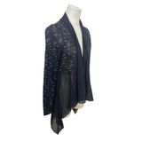 Patrizia Luca Milano Womens Sheer Black Open Front Cardigan Jacket Size XS- New