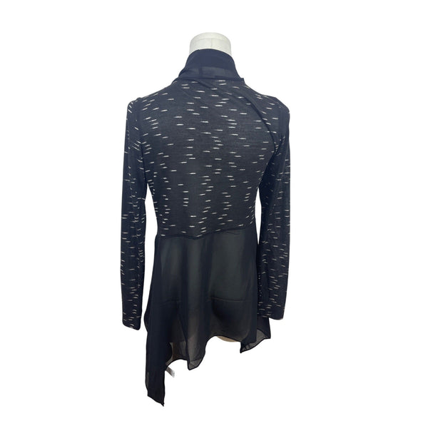 Patrizia Luca Milano Womens Sheer Black Open Front Cardigan Jacket Size XS- New