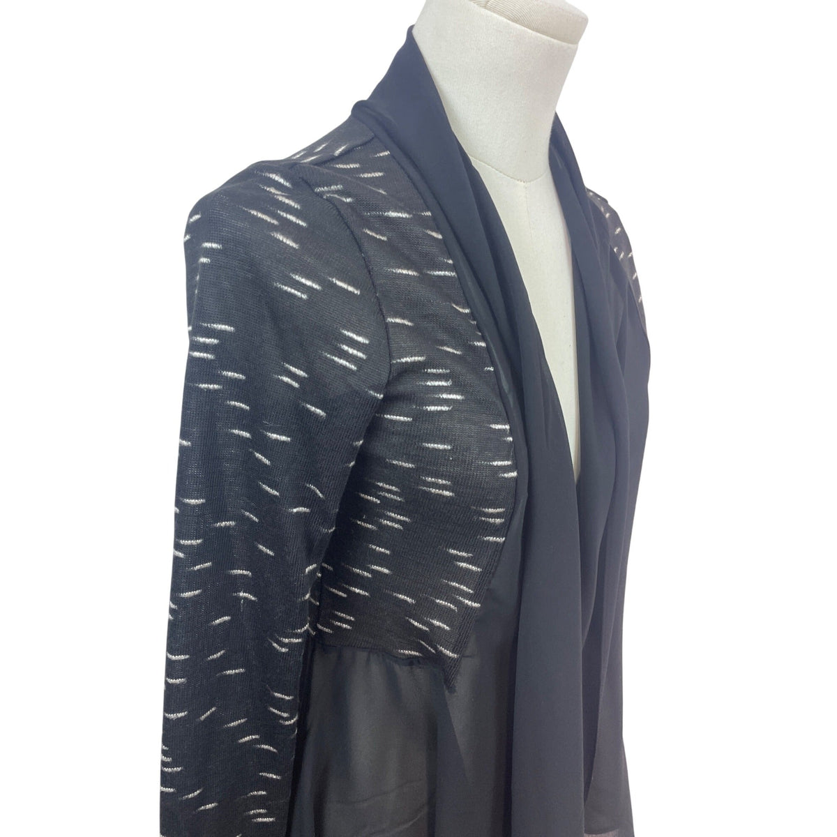 Patrizia Luca Milano Womens Sheer Black Open Front Cardigan Jacket Size XS- New