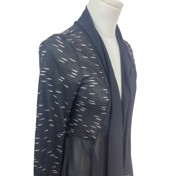 Patrizia Luca Milano Womens Sheer Black Open Front Cardigan Jacket Size XS- New