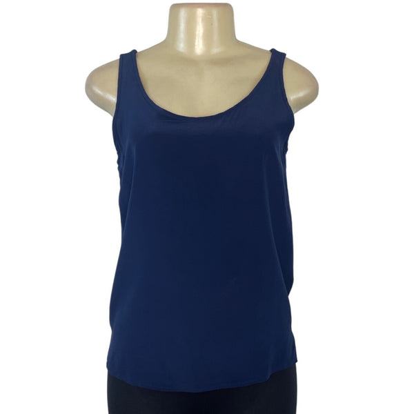 Nordstrom Womens Blue Silk Sleeveless Tank Top Size 6
