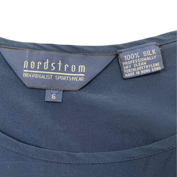Nordstrom Womens Blue Silk Sleeveless Tank Top Size 6