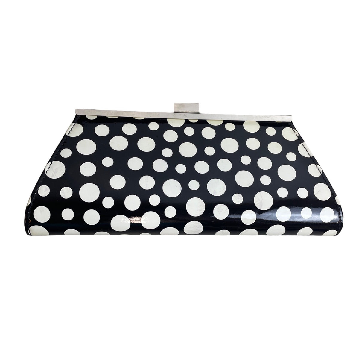 Neiman Marcus Women's Black White Circles Evening Clutch Sz S