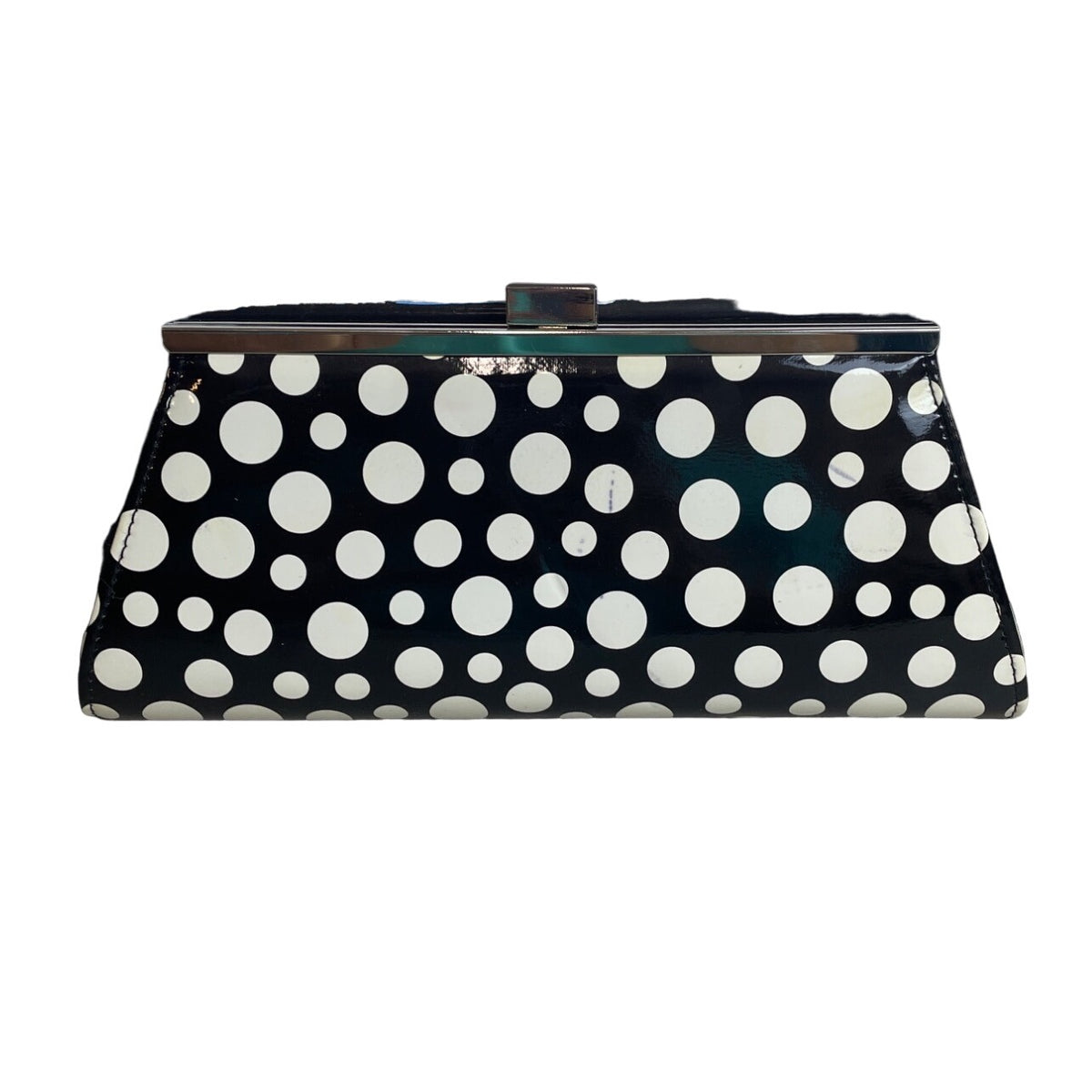 Neiman Marcus Women's Black White Circles Evening Clutch Sz S