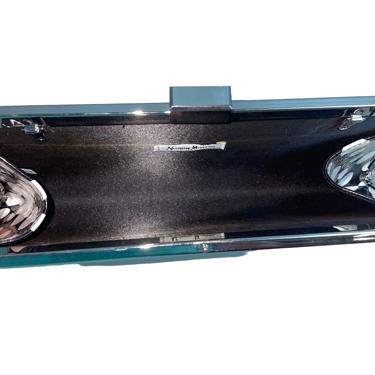 Neiman Marcus Women's Black White Circles Evening Clutch Sz S