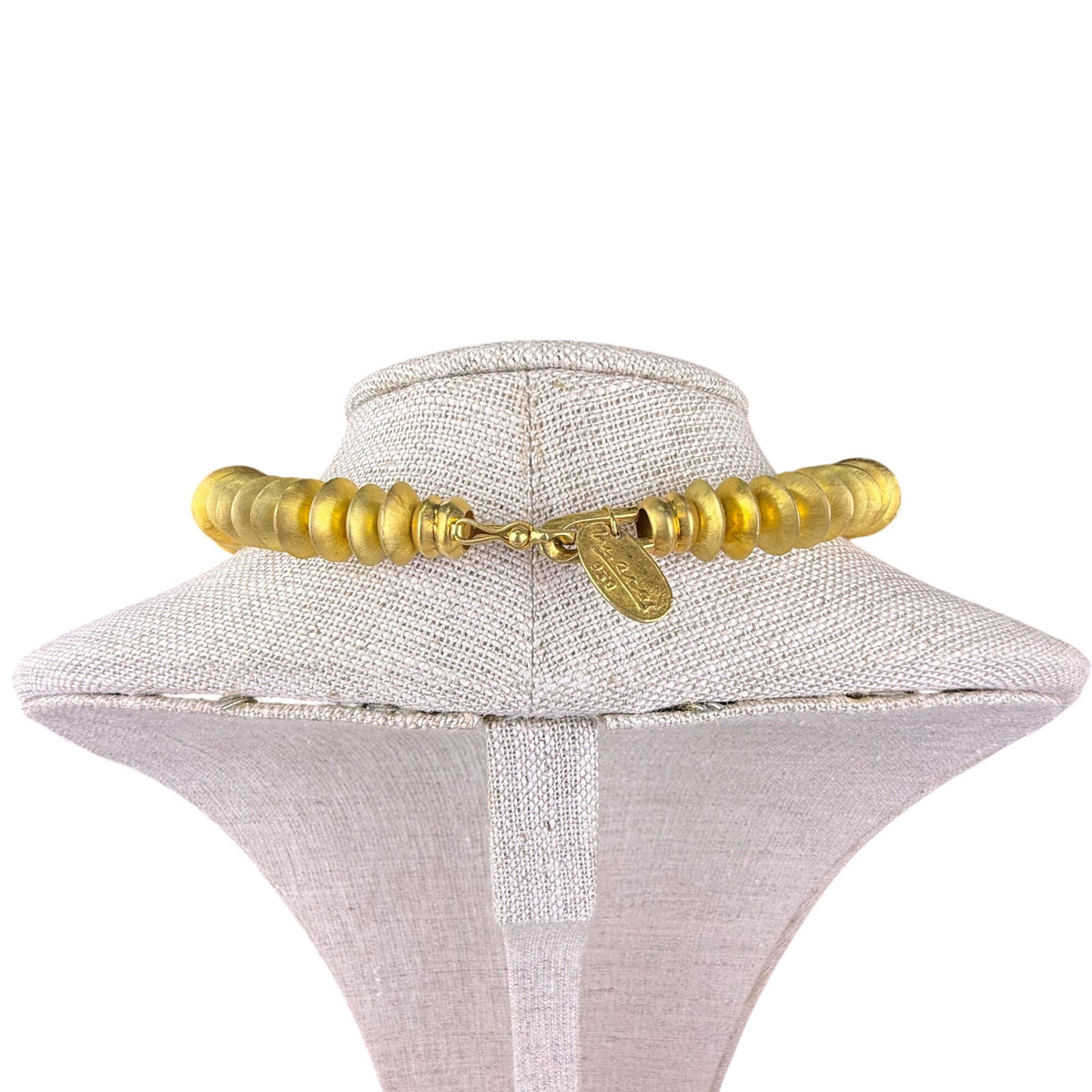 Handcrafted Gold Tone Brass Statement Necklace 15-Inch Collar Marcas 950 Marked