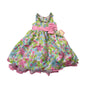 Jona Michelle Girls Pink & Green Floral Knee-Length Dress Sz 4T - New