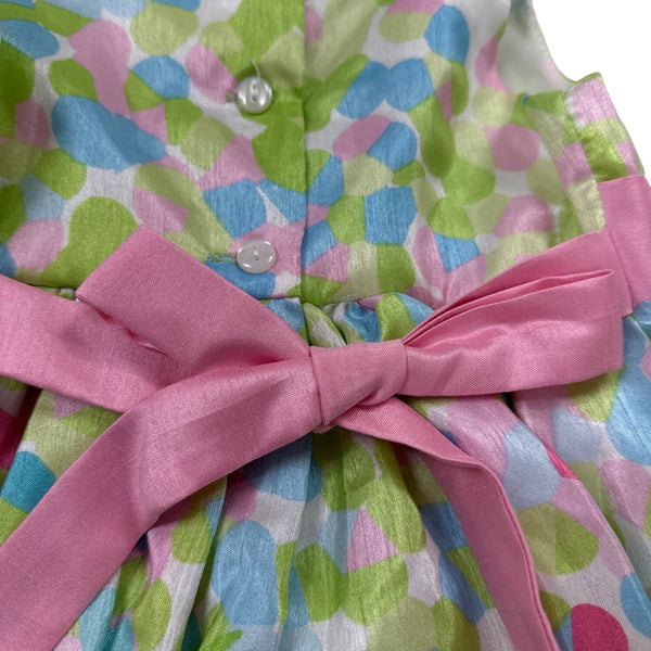Jona Michelle Girls Pink & Green Floral Knee-Length Dress Sz 4T - New