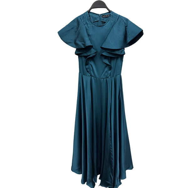 Shein X Teal Flutter Sleeve Maxi Dress XS