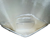 Vintage Silver Beads With Rhinestone Accents & Satin Lining Evening Clutch Purse