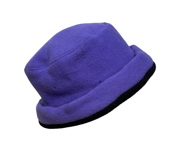 James Peter Vintage Purple & Black Wool Cashmere Women's Cloche Hat Retro Style OS