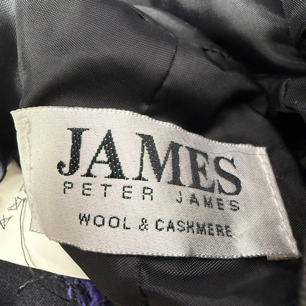 James Peter Vintage Purple & Black Wool Cashmere Women's Cloche Hat Retro Style OS