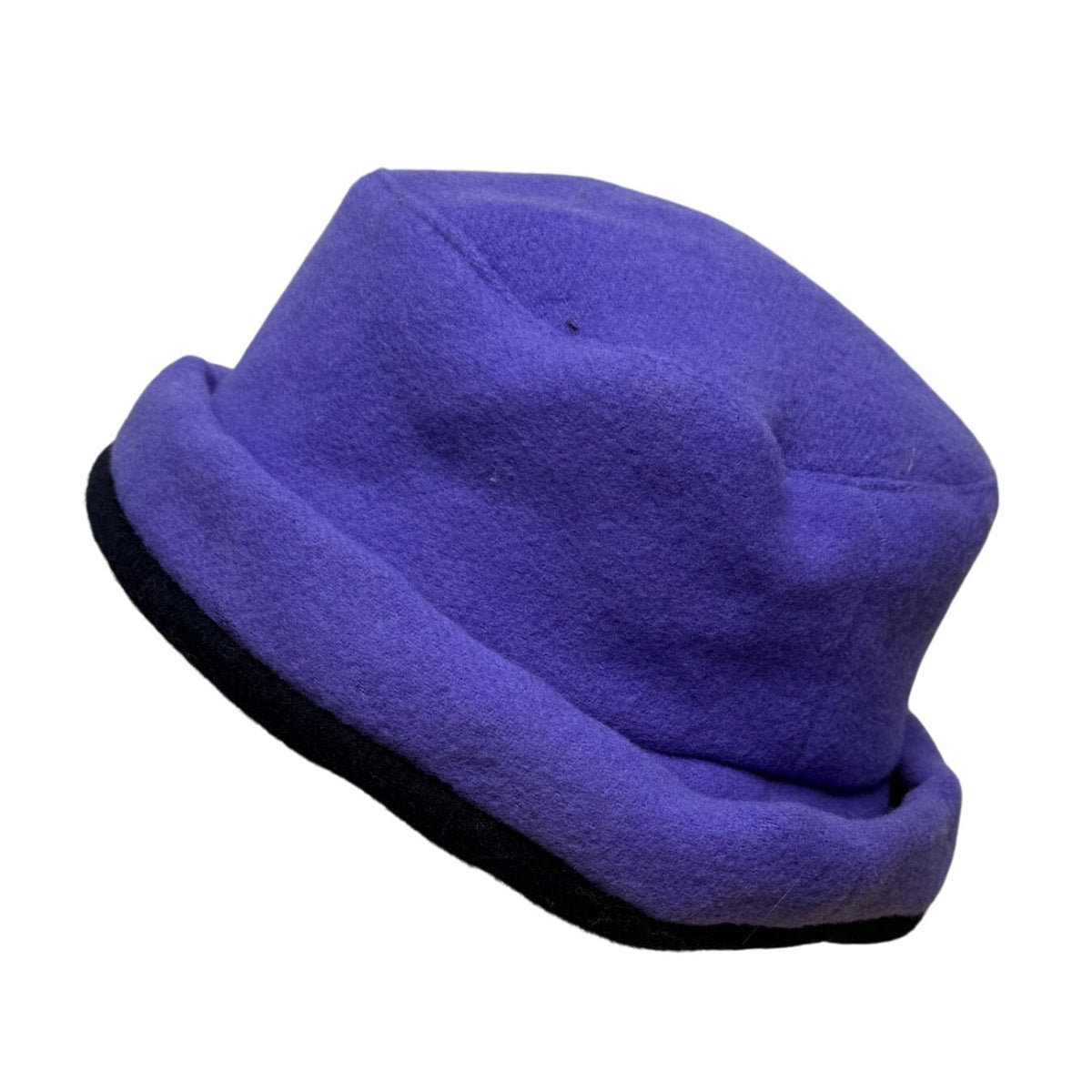 James Peter Vintage Purple & Black Wool Cashmere Women's Cloche Hat Retro Style OS