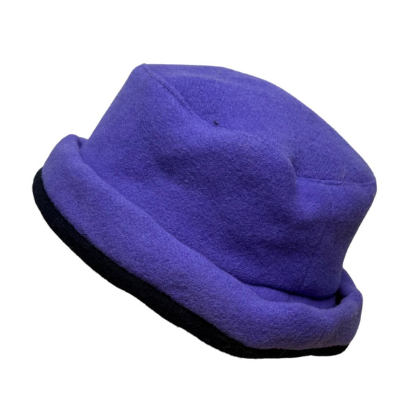 James Peter Vintage Purple & Black Wool Cashmere Women's Cloche Hat Retro Style OS