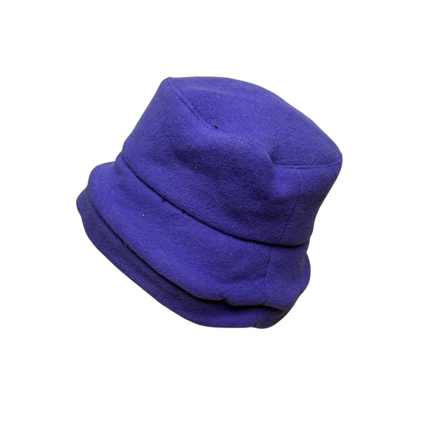 James Peter Vintage Purple & Black Wool Cashmere Women's Cloche Hat Retro Style OS