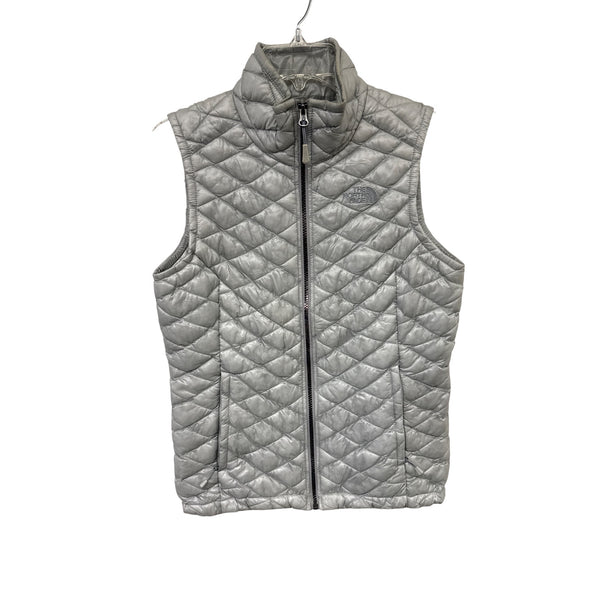 The North Face Womens Grey Quilted Puffer Vest Lightweight Insulated Zip Front S